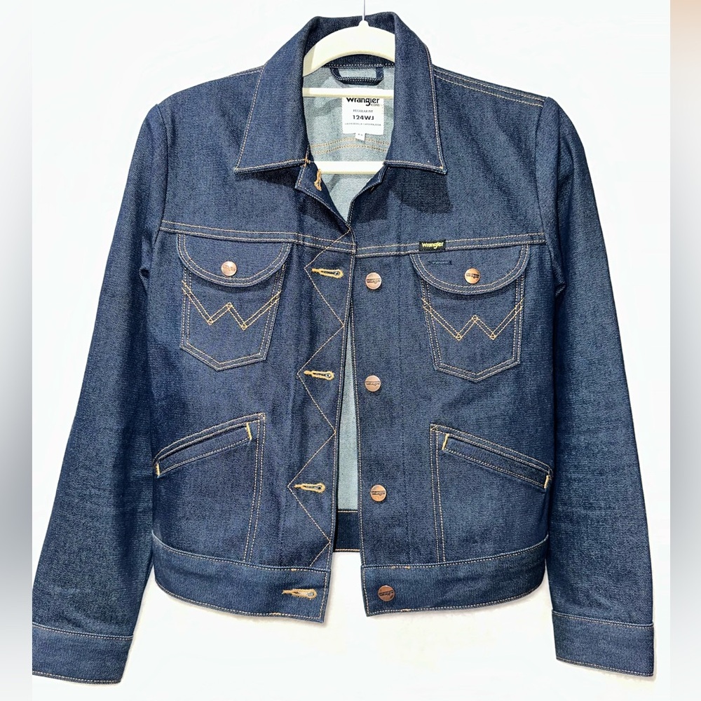 Wrangler ICONS 124WJ Women's Western Rigid Denim Blue Jeans Jacket